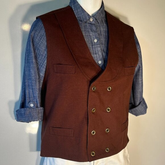 Frontier Classics SZ M Maroon Canvas Western Rodeo Timeless Equestrian Old West - Picture 2 of 8